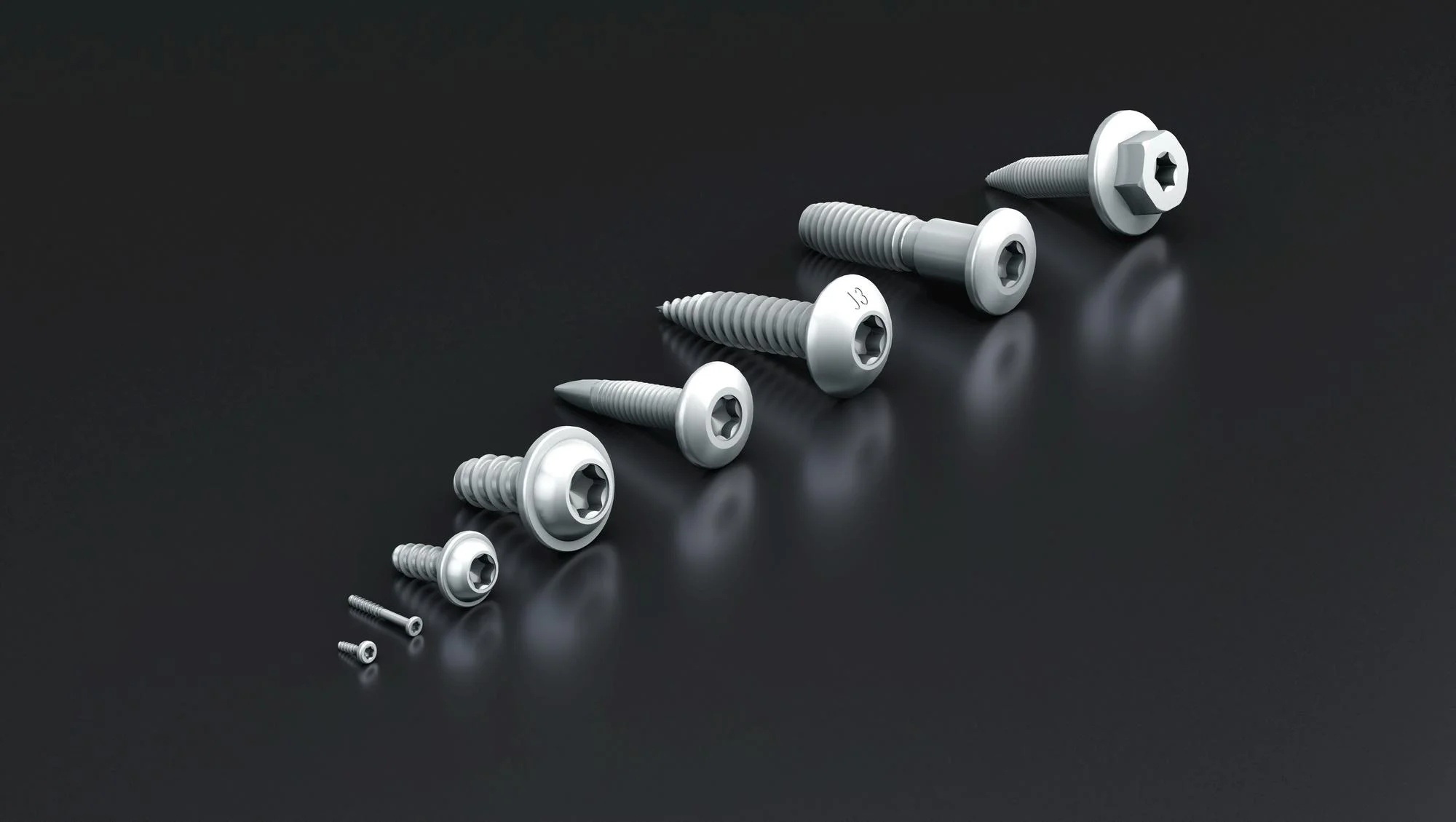 Several screws with TOBI® Drive system